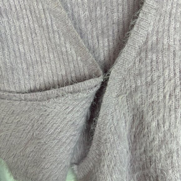 ASTR The Label Balletcore Fuzzy Knit Wrap‎ Crop Sweater Lilac Women's Small - Picture 9 of 11